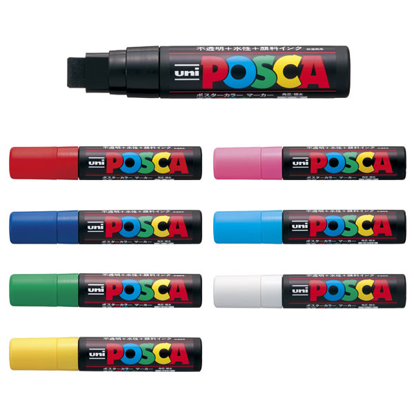 POSCA〈ポスカ〉 極太角芯 サインペン 全8色 三菱鉛筆 PC17K.