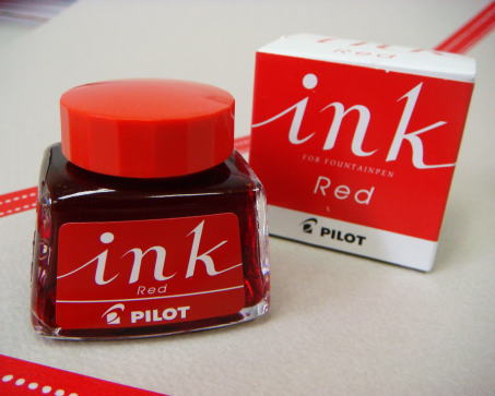 一般筆記用万年筆インキ（ボトルインク）赤　PILOT（パイロット）INK-30-R *ネコポス不可*