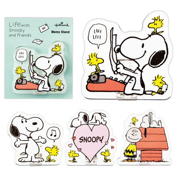 メモスタンドクリップ Life with Snoopy and friends [全4色] ホールマーク 831-172/189/196/202　[M便 1/9]