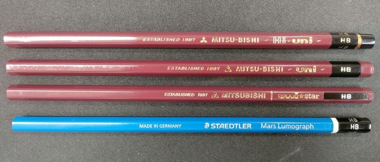 鉛筆の特徴、三菱ユニスターとハイユニの違い - usagiya